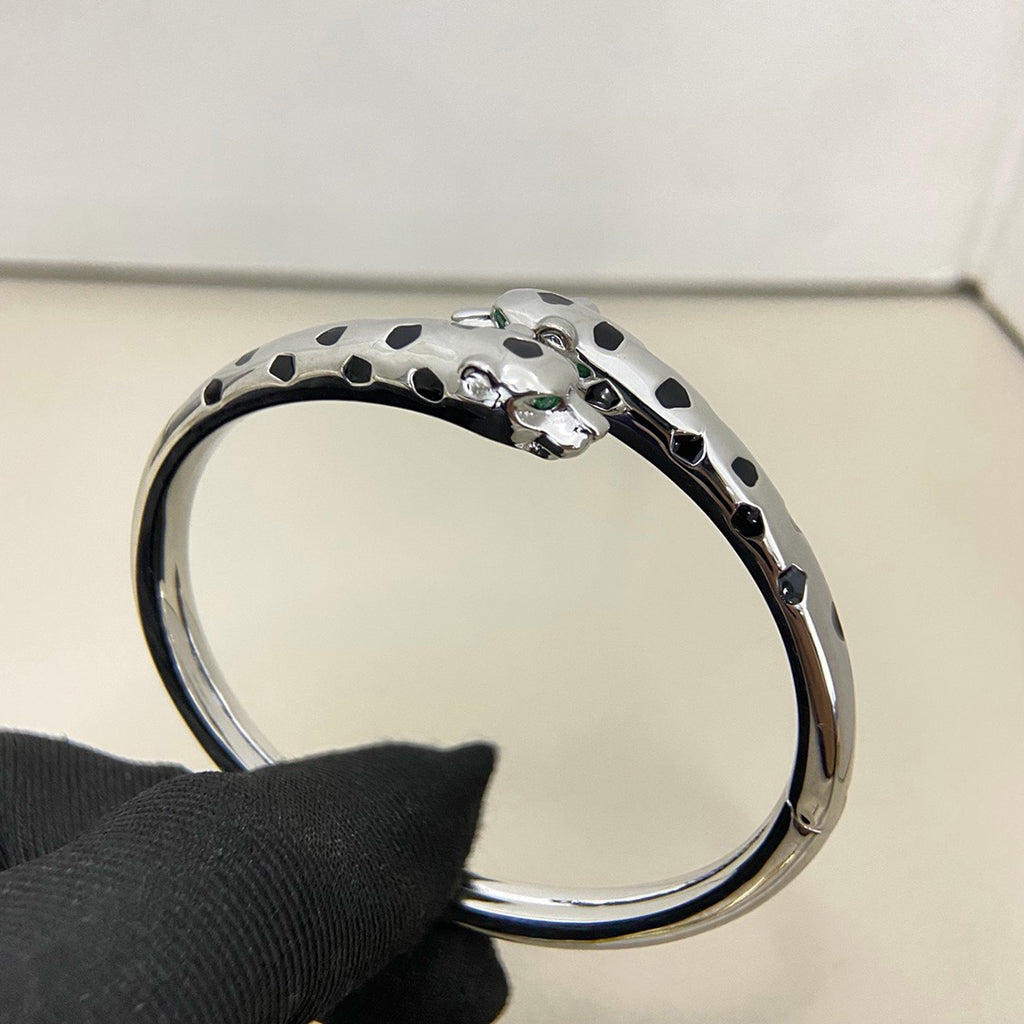[AURORA]PANTHERE DOUBLE HEADED OPEN BRACELET