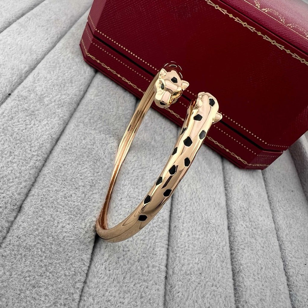 [AURORA]PANTHERE DOUBLE HEADED OPEN BRACELET