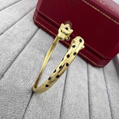 [AURORA]PANTHERE DOUBLE HEADED OPEN BRACELET