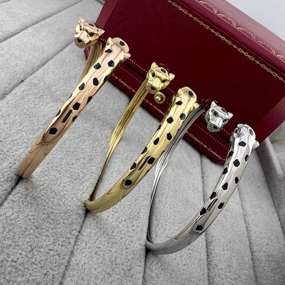 [AURORA]PANTHERE DOUBLE HEADED OPEN BRACELET