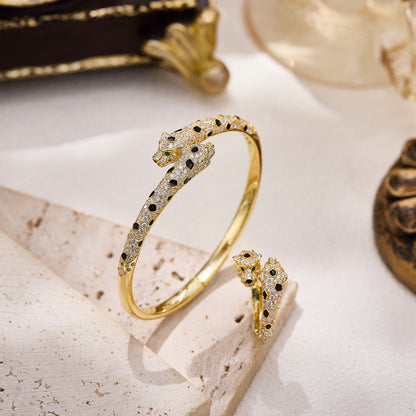 [AURORA]PANTHERE DOUBLE HEADED FULL DIAMOND  RING