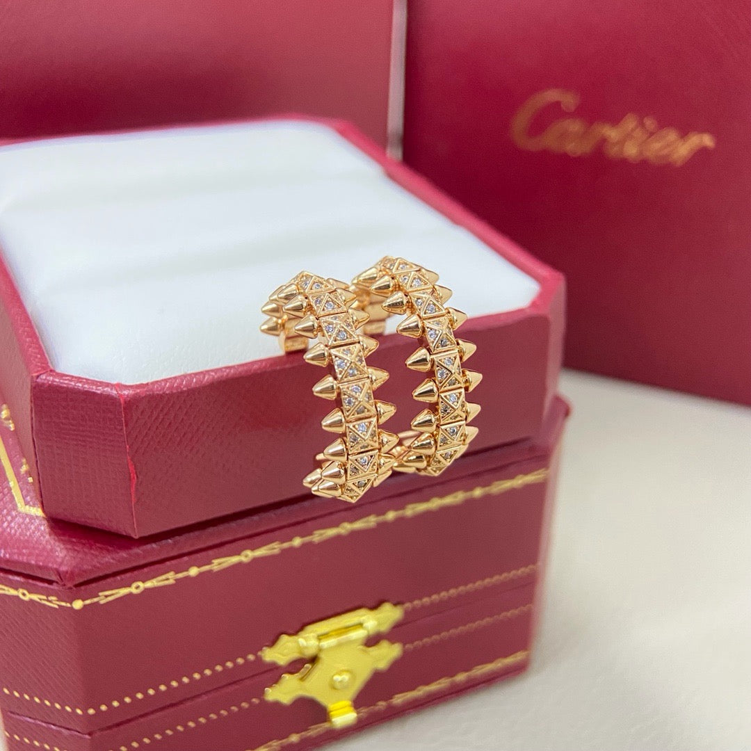 [AURORA]CLASH 6.4MM FULL DIAMOND SMALL EARRINGS