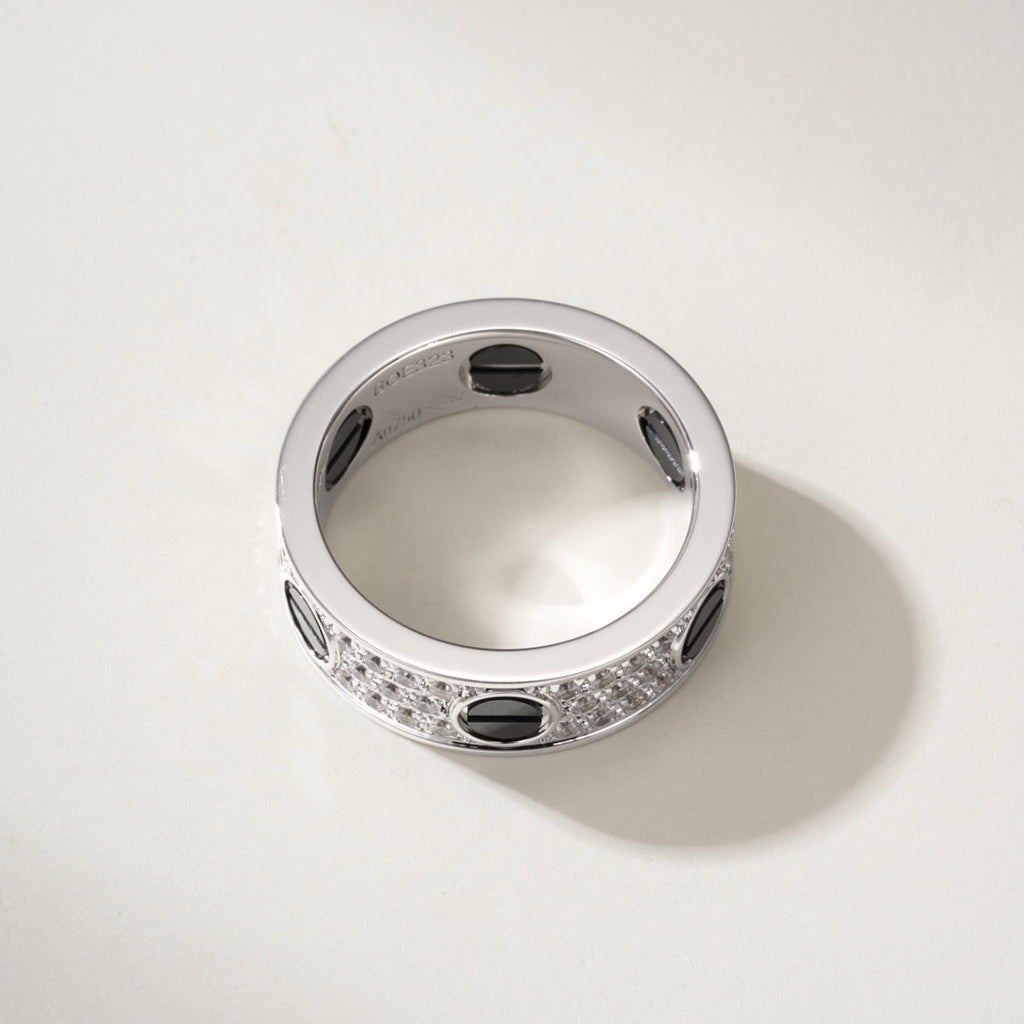 [AURORA]LOVE RING 5.5MM DIAMONDS PAVED CERAMIC