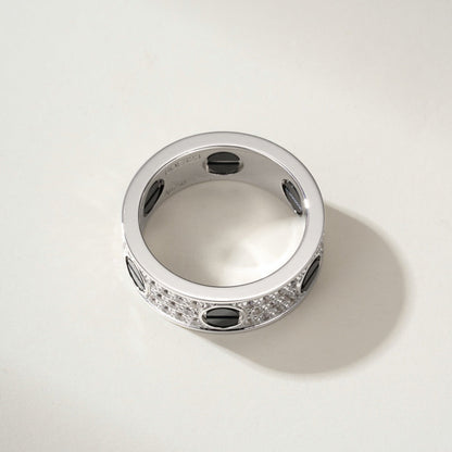 [AURORA]LOVE RING 5.5MM DIAMONDS PAVED CERAMIC