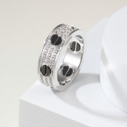 [AURORA]LOVE RING 5.5MM DIAMONDS PAVED CERAMIC