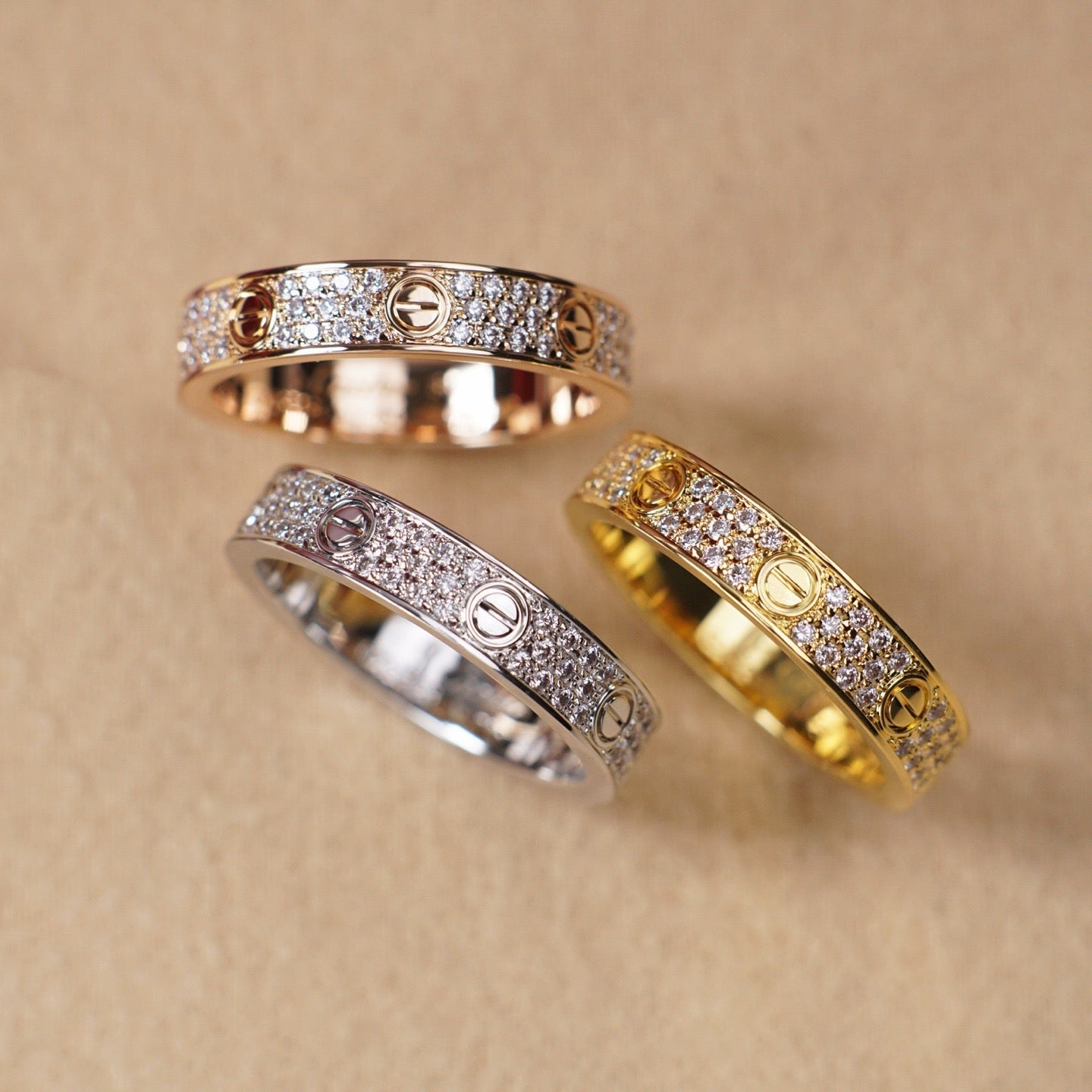 [AURORA]LOVE RING 4.0MM DIAMOND PAVED