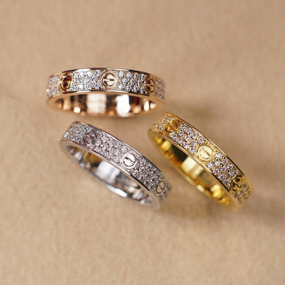 [AURORA]LOVE RING 4.0MM DIAMOND PAVED