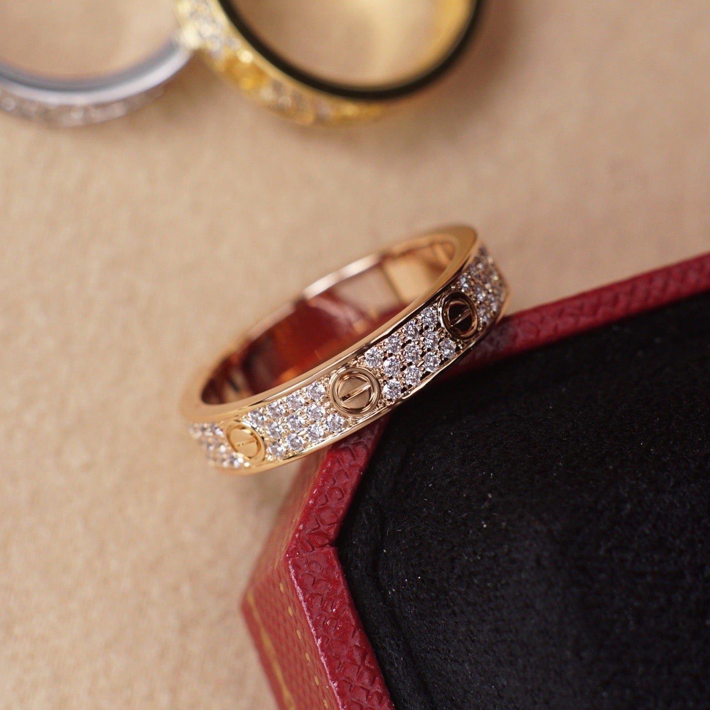 [AURORA]LOVE RING 4.0MM DIAMOND PAVED
