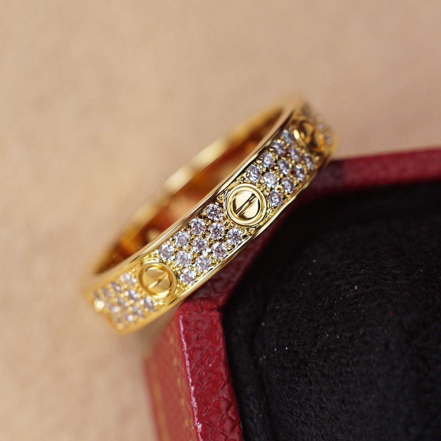 [AURORA]LOVE RING 4.0MM DIAMOND PAVED