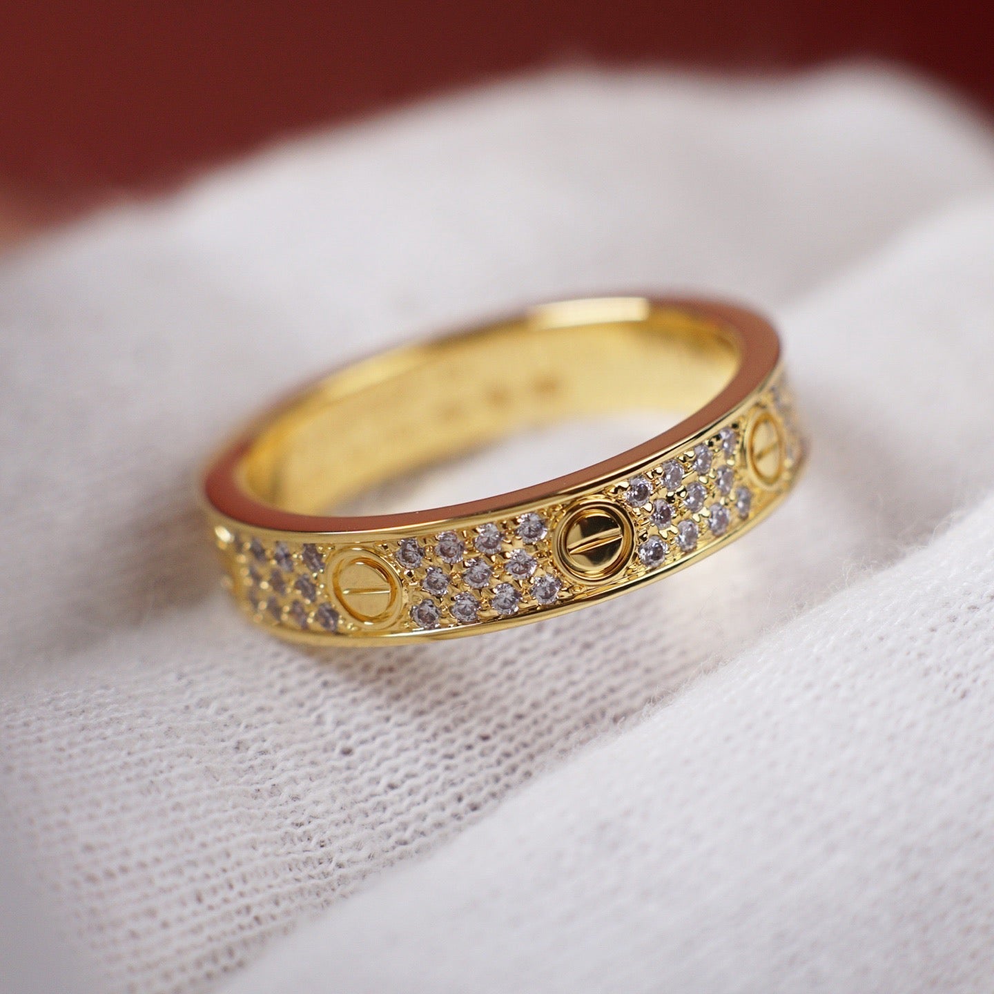 [AURORA]LOVE RING 4.0MM DIAMOND PAVED