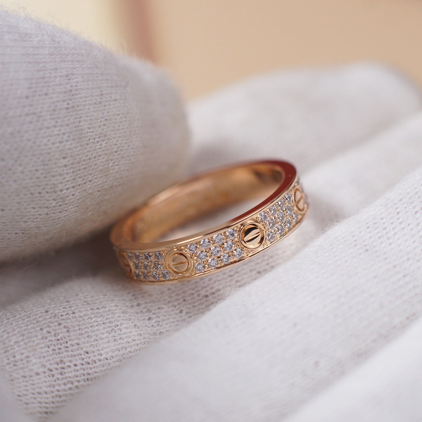 [AURORA]LOVE RING 4.0MM DIAMOND PAVED