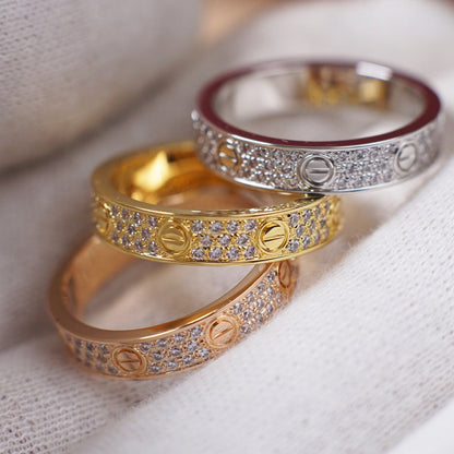 [AURORA]LOVE RING 4.0MM DIAMOND PAVED