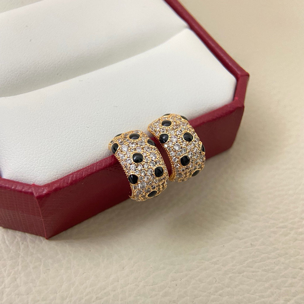 [AURORA]PANTHERE MINI FULL DIAMOND EARRINGS