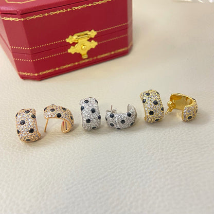 [AURORA]PANTHERE MINI FULL DIAMOND EARRINGS