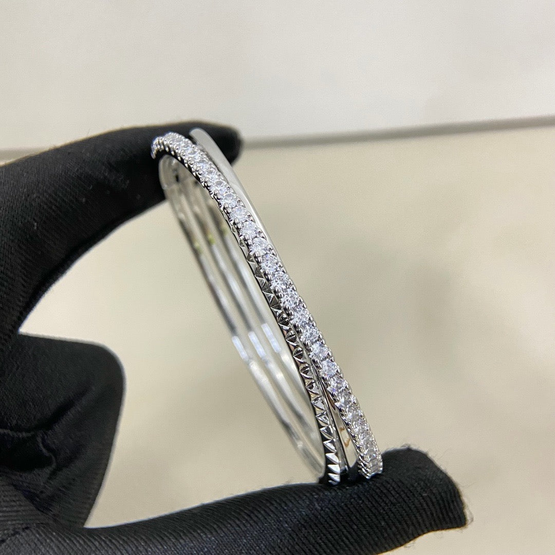 [AURORA]ETINCELLE HALF-PAVED DIAMOND BRACELET