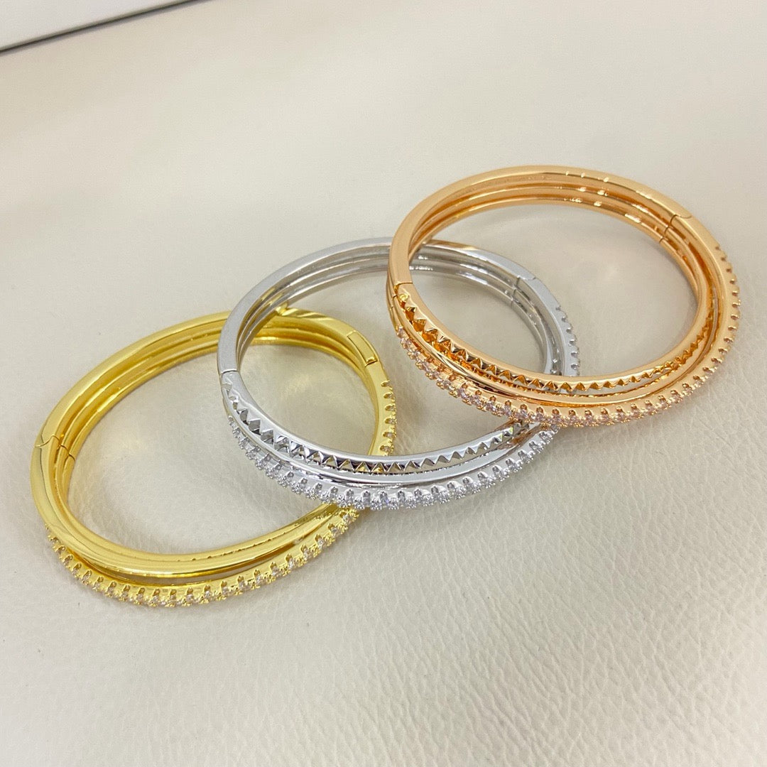 [AURORA]ETINCELLE HALF-PAVED DIAMOND BRACELET