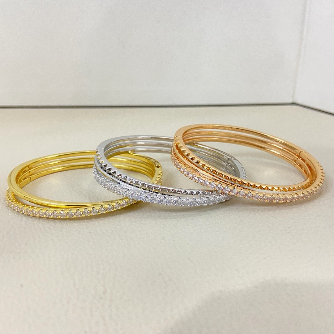 [AURORA]ETINCELLE HALF-PAVED DIAMOND BRACELET