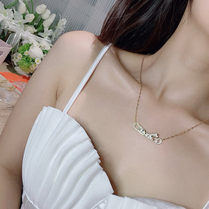 [AURORA]PANTHERE PAVED DIAMOND NECKLACE