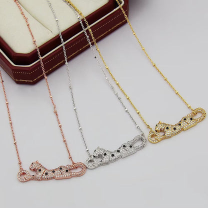 [AURORA]PANTHERE PAVED DIAMOND NECKLACE