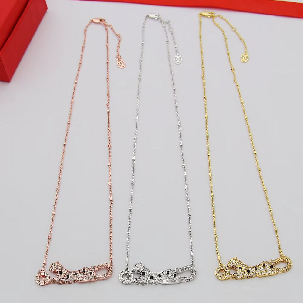 [AURORA]PANTHERE PAVED DIAMOND NECKLACE