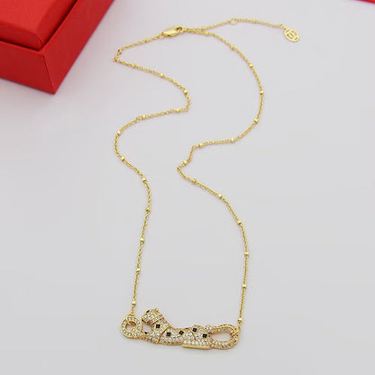 [AURORA]PANTHERE PAVED DIAMOND NECKLACE