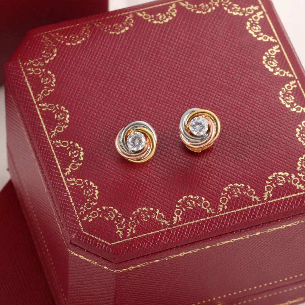[AURORA]TRINITY STUD DIAMOND EARRINGS