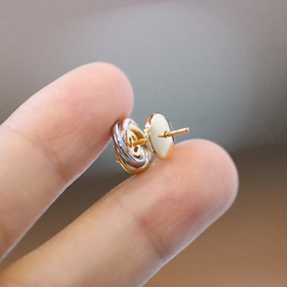 [AURORA]TRINITY STUD DIAMOND EARRINGS