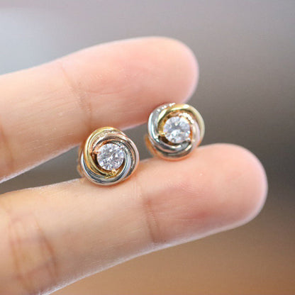 [AURORA]TRINITY STUD DIAMOND EARRINGS
