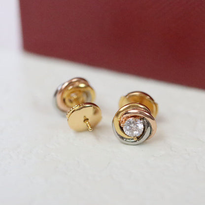 [AURORA]TRINITY STUD DIAMOND EARRINGS
