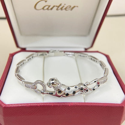 [AURORA]PANTHERE HALF DIAMOND ON CHAIN BRACELET