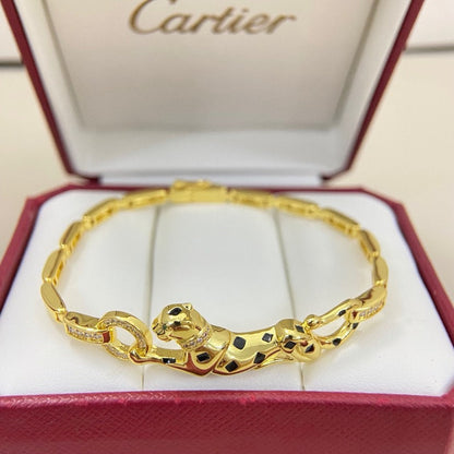 [AURORA]PANTHERE HALF DIAMOND ON CHAIN BRACELET