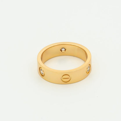 [Baslove]LOVE RING 5.5MM 3 DIAMONDS PINK GOLD