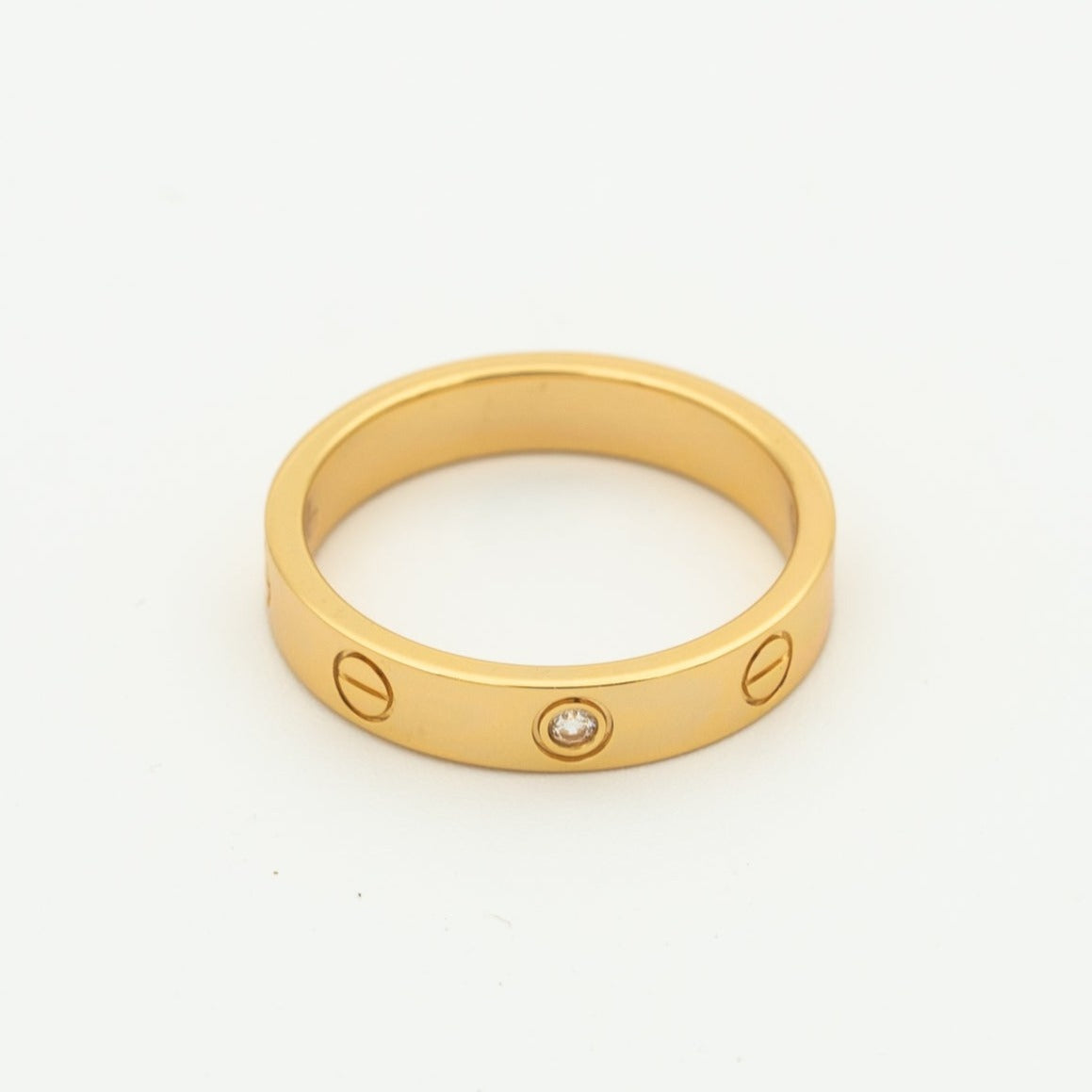 [Baslove]LOVE RING 4MM 1 DIAMOND PINK GOLD