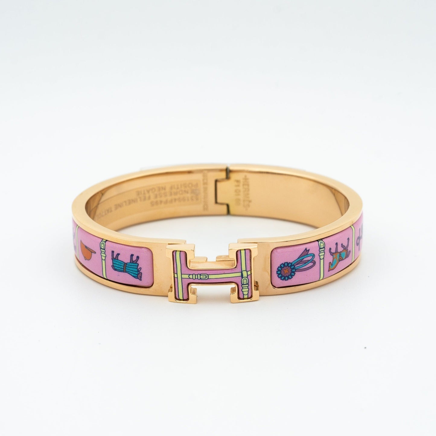 [Baslove]H PINK GOLD BRACELET PINK CERAMIC