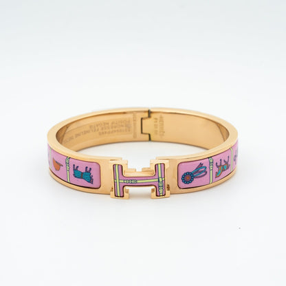 [Baslove]H PINK GOLD BRACELET PINK CERAMIC