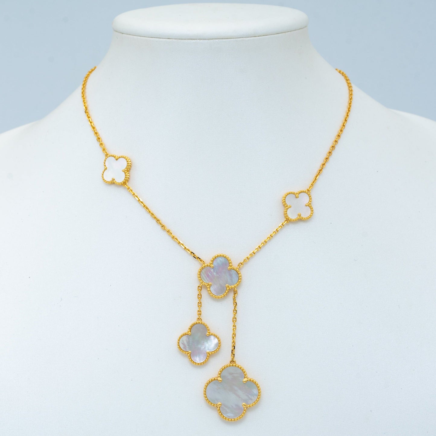 [Baslove]CLOVER MOTHER OF PEARL NECKLACE 6 MOTIF