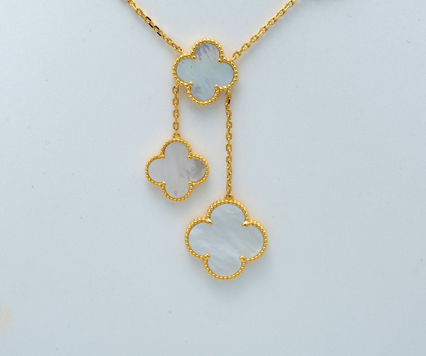 [Baslove]CLOVER MOTHER OF PEARL NECKLACE 6 MOTIF