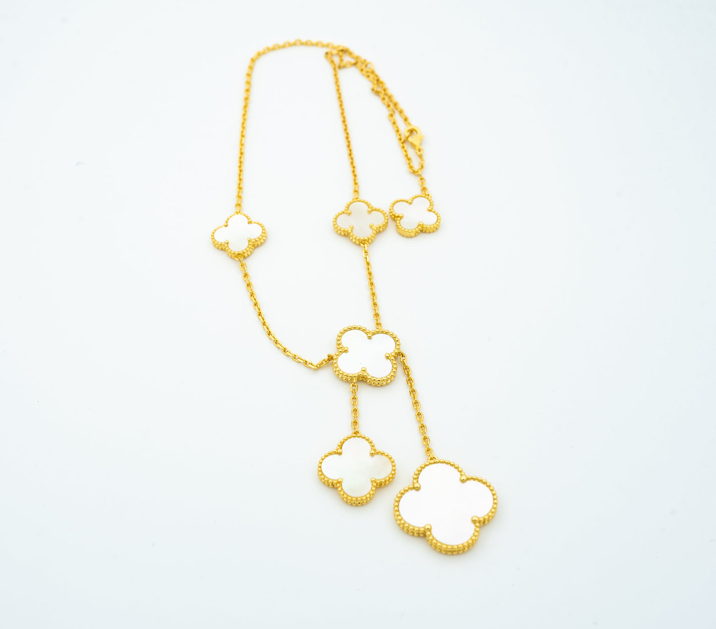 [Baslove]CLOVER MOTHER OF PEARL NECKLACE 6 MOTIF