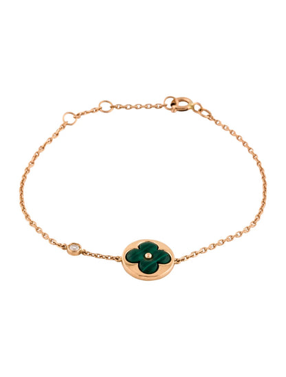 [Baslove]SUN MALACHITE 1 DIAMOND PINK GOLD BRACELET