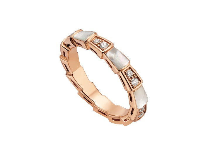 [Baslove]SERPENTI RING PINK GOLD DIAMOND MOP 3MM