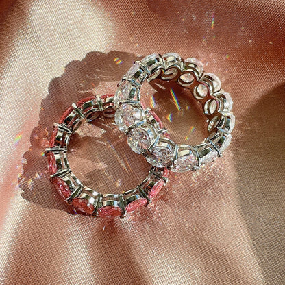 [AURORA]Zierlicher, länglicher Tennisring im Kissenschliff