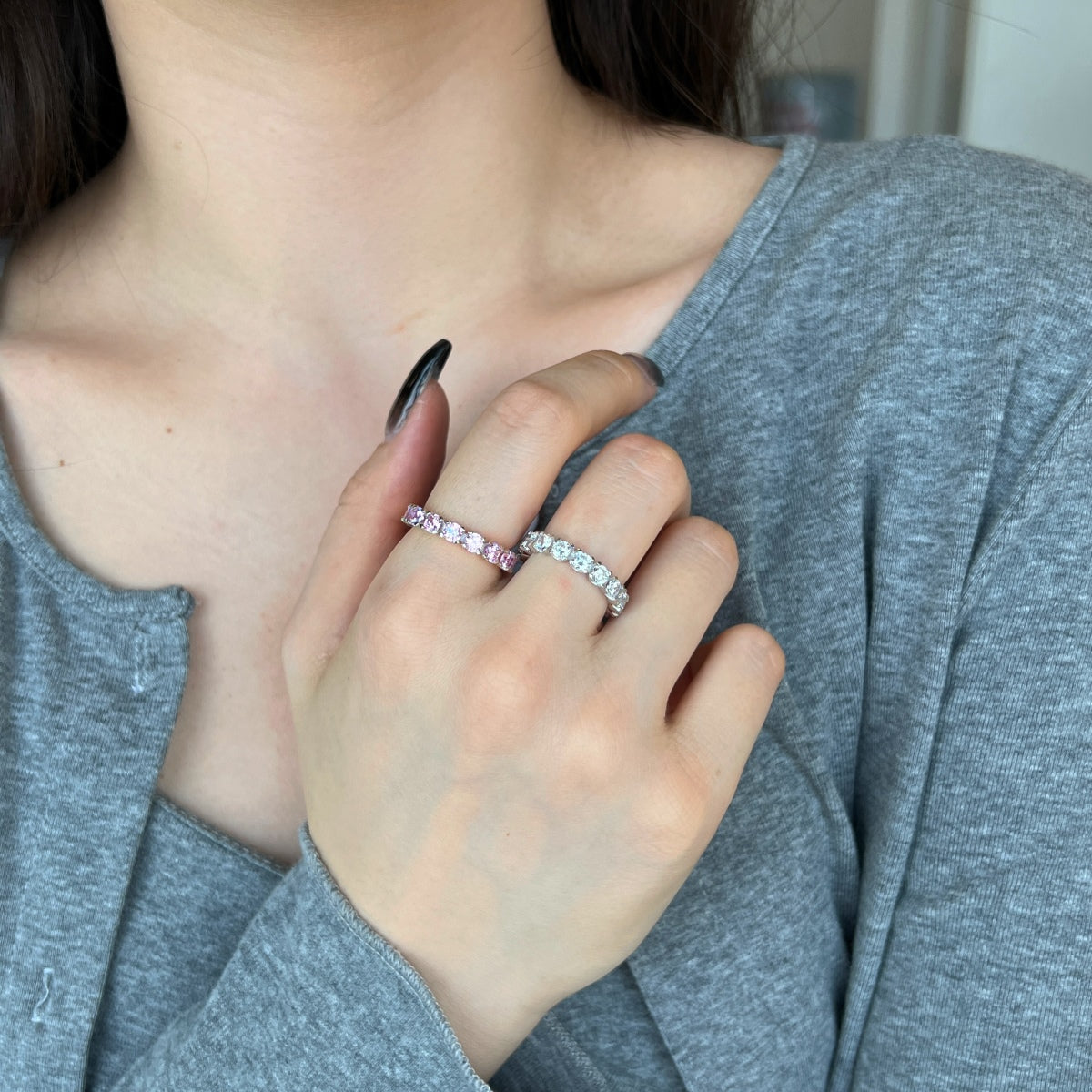 [AURORA]Eternity Tennisring mit Rundschliff