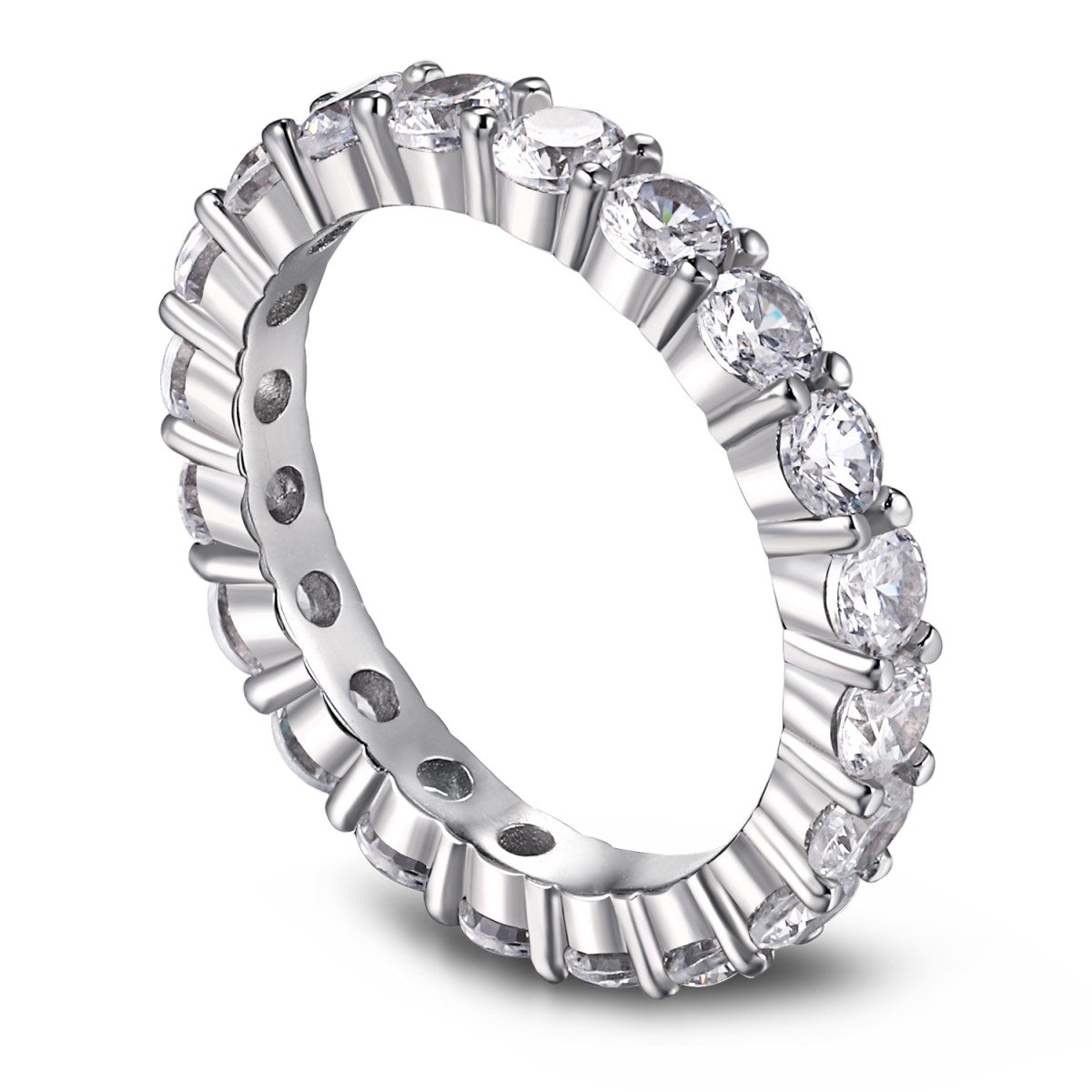 [Baslove]Sparkling Round Cut Tennis Ring