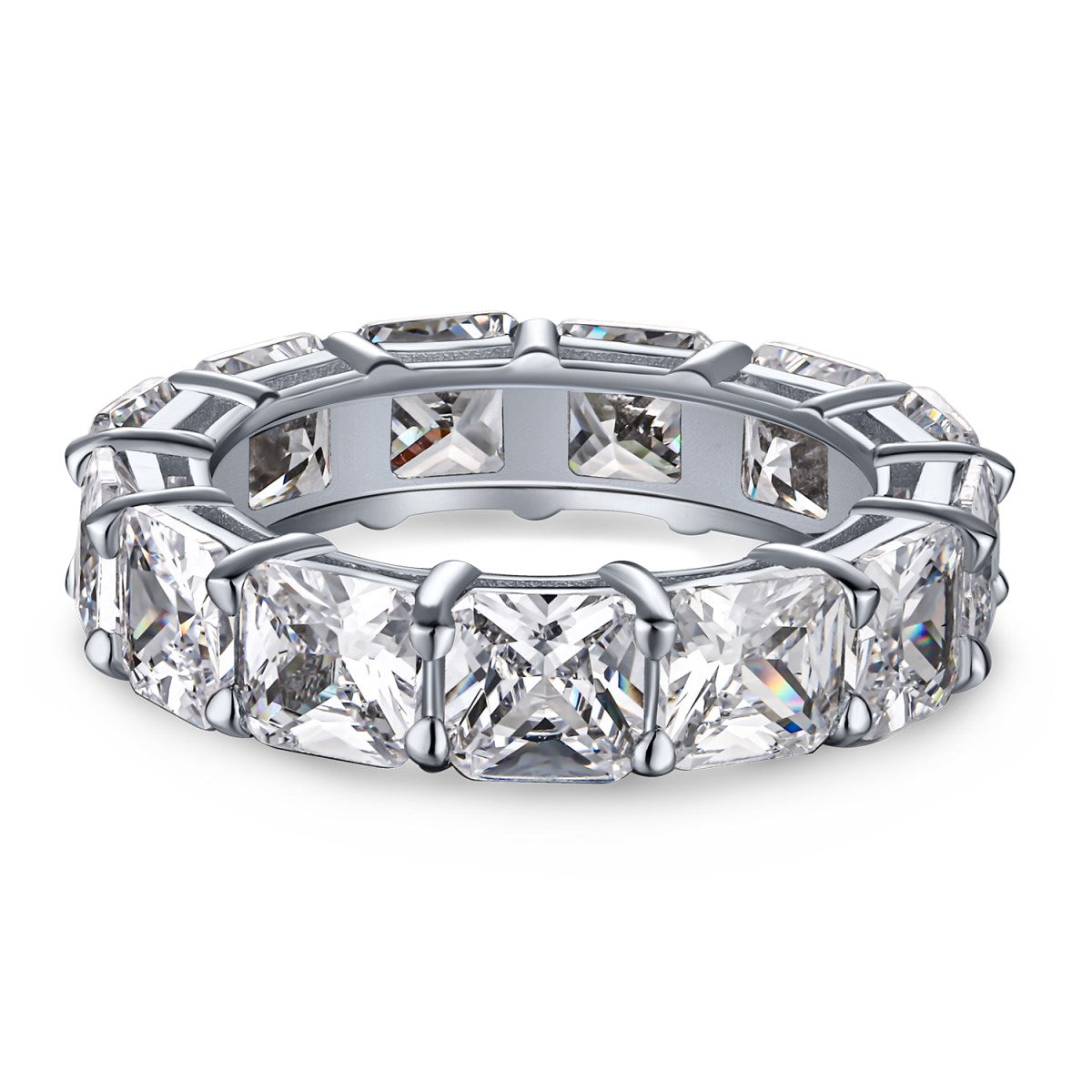 [Baslove]Elegant Princess Cut Tennis Ring