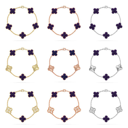 [AURORA]CLOVER 5 MOTIF PURPLE STRIPES BRACELET COLLECTION