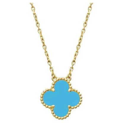 [Baslove]CLOVER 15MM VINTAGE TURQUOISE NECKLACE