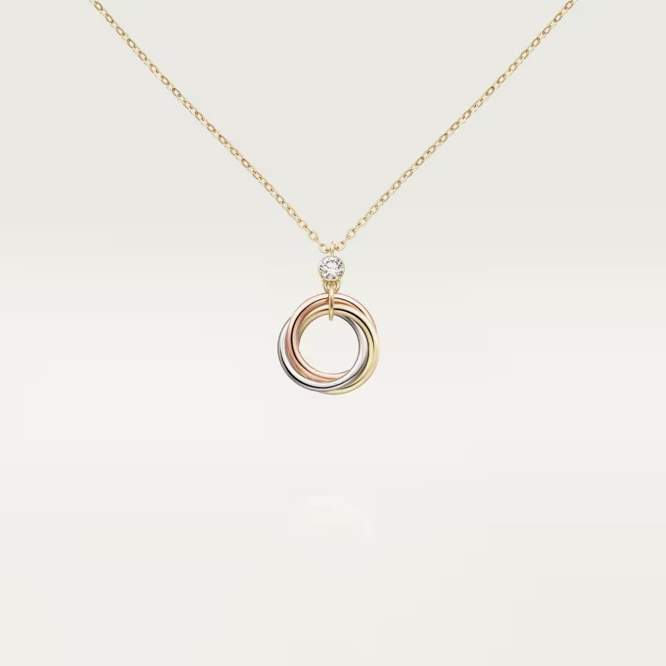 [AURORA]TRINITY  NECKLACE 1 DIAMOND
