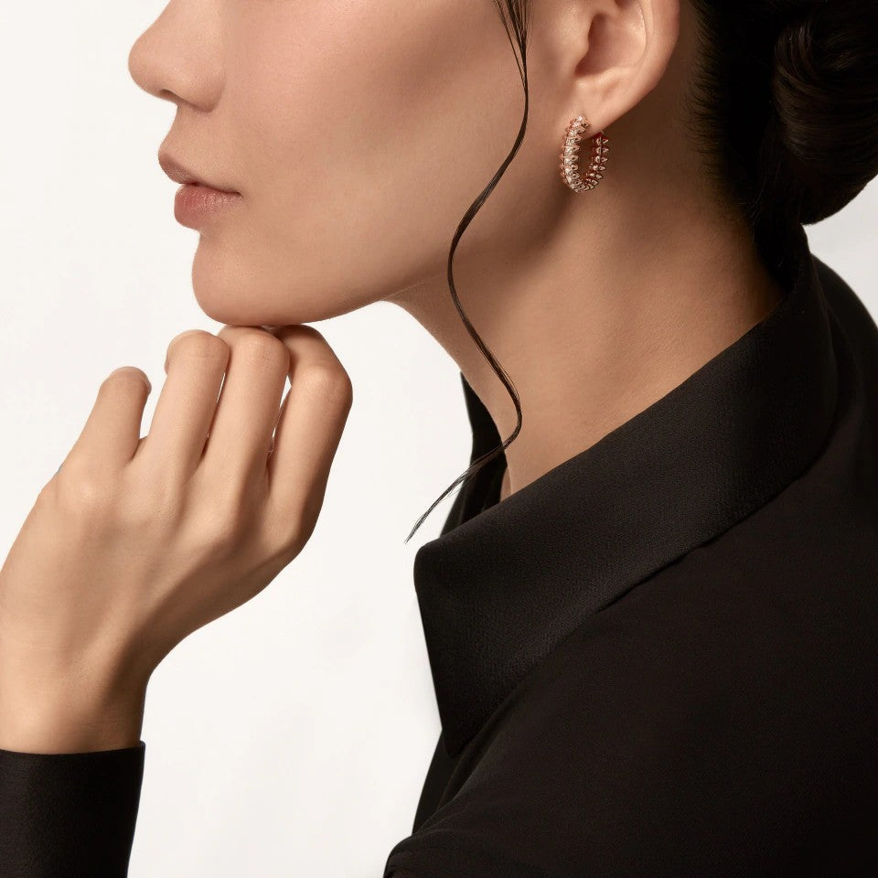 [AURORA]CLASH 6.4MM FULL DIAMOND SMALL EARRINGS