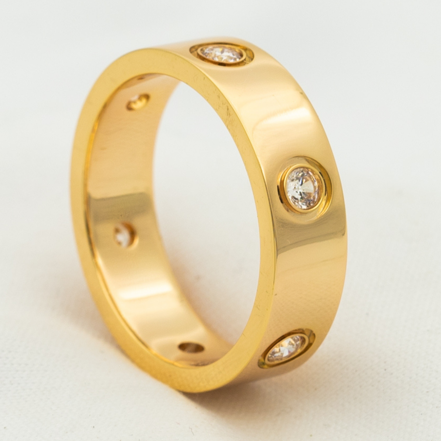 [baslovejewels]LOVE RING 5.5MM 6 DIAMONDS PINK GOLD