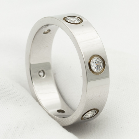 [Baslove]LOVE RING 5.5MM 6 DIAMONDS SILVER